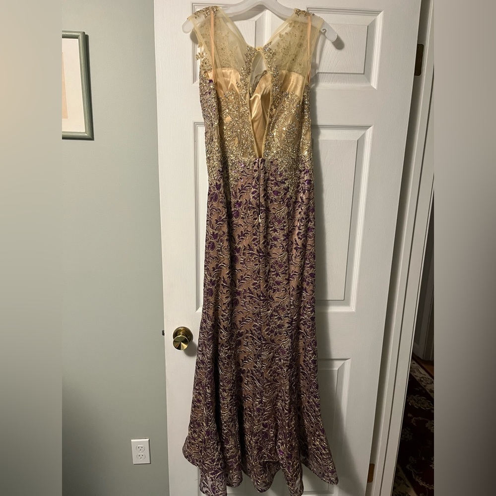 Dave & Johnny Purple and Gold Dress. MOTHER OF THE BRIDE/GROOM DRESS - Picture 6 of 8